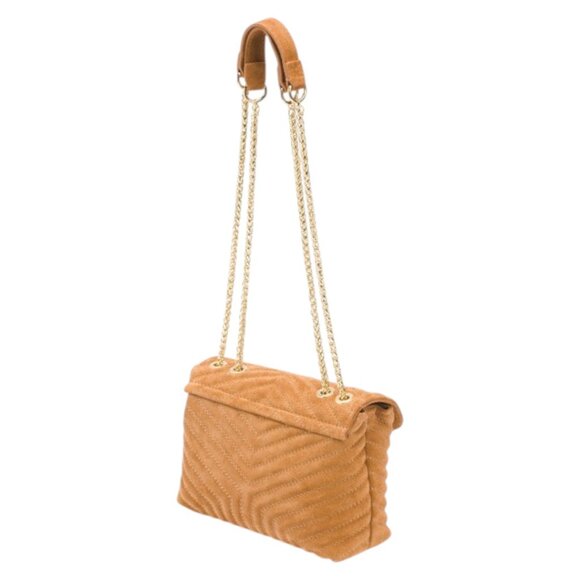 PERSAMAN NEW YORK Made In Italy Suede Quilted Shoulder Bag - Picture 3 of 3